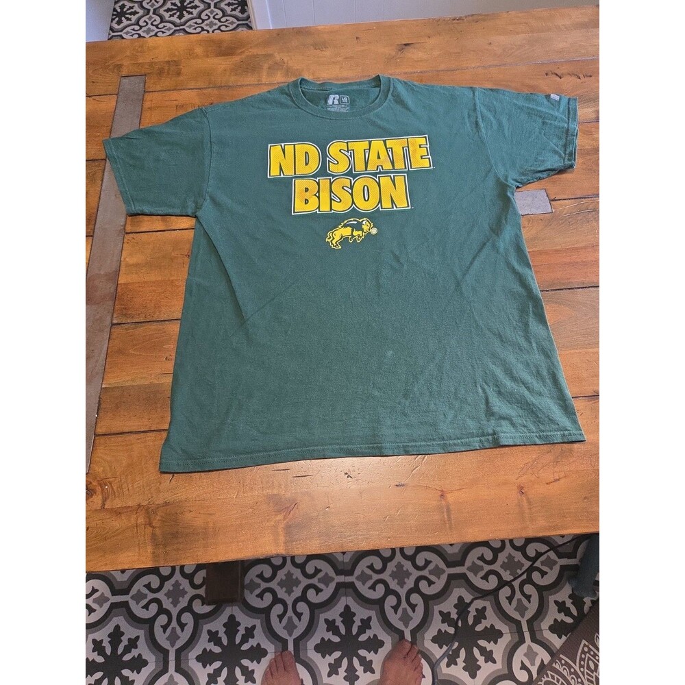 nd state bison russell athletic shirt xl green college football ndsu team